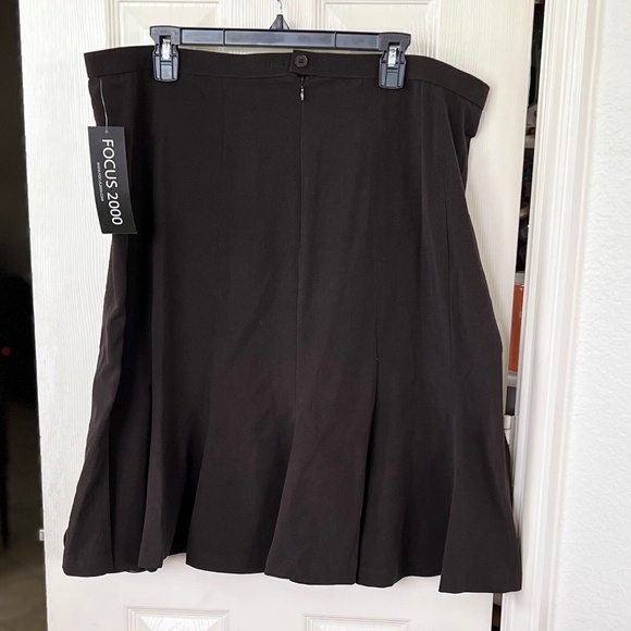 Focus 2000 Flare‎ Skirt Dark Brown Career Casual Comfort Stretch Plus 16W - Picture 7 of 7